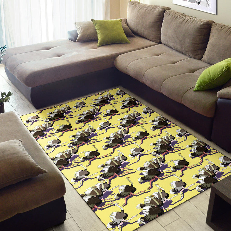 Ostrich Pattern Print Design 04 Area Rug