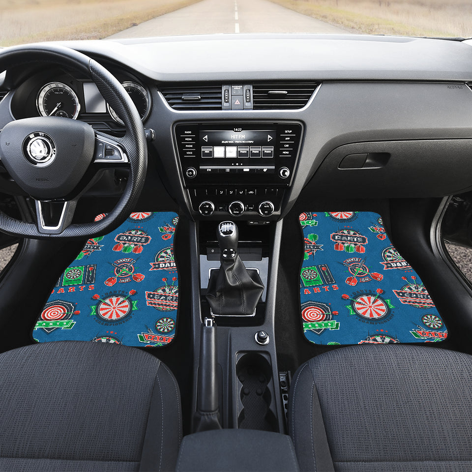 Darts Pattern Print Design 02 Front and Back Car Mats