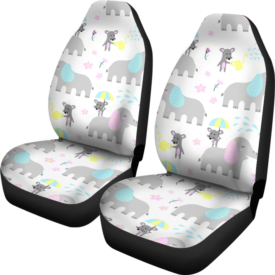 Cute Elephant Mouse Pattern Universal Fit Car Seat Covers
