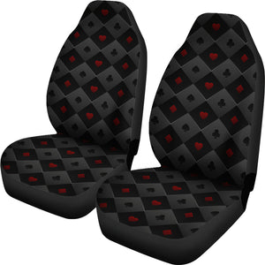 Casino Cards Suits Pattern Print Design 05 Universal Fit Car Seat Covers