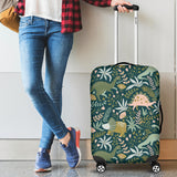 Dinosaurs Tropical Leaves Flower Pattern Luggage Covers