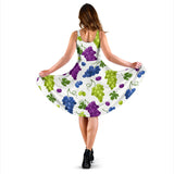 Grape Pattern Sleeveless Midi Dress