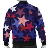 Red Blue Star Pattern Men'S Bomber Jacket