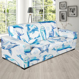 Watercolor Dolphin Pattern Sofa Slipcover