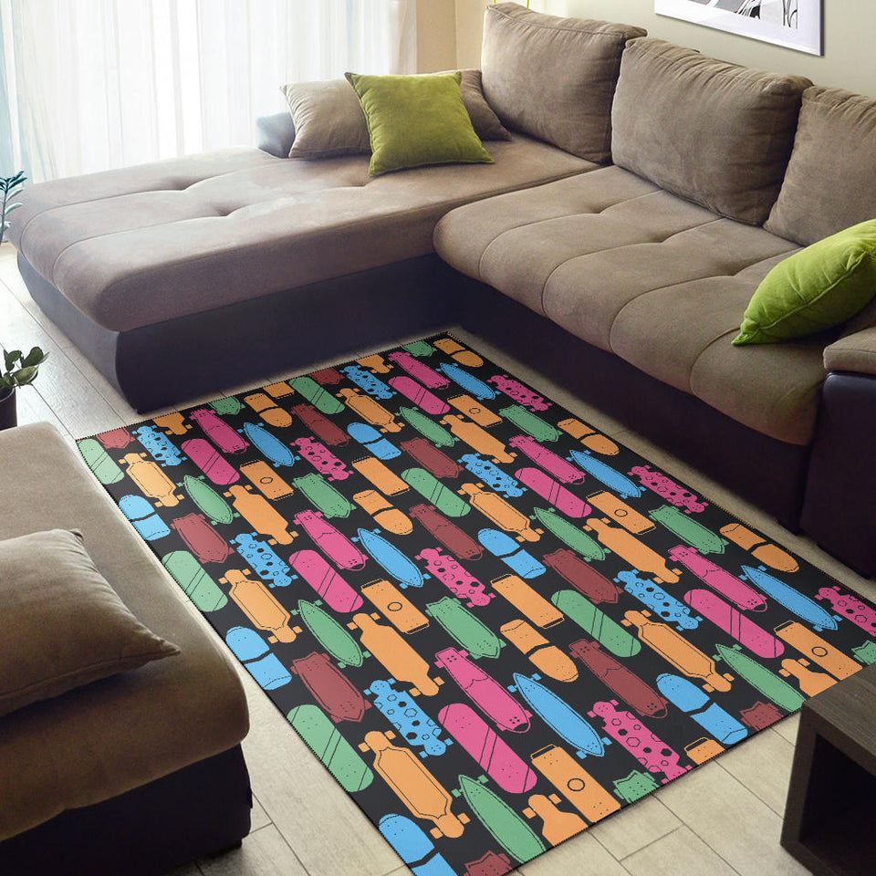 Skate Board Pattern Print Design 02 Area Rug