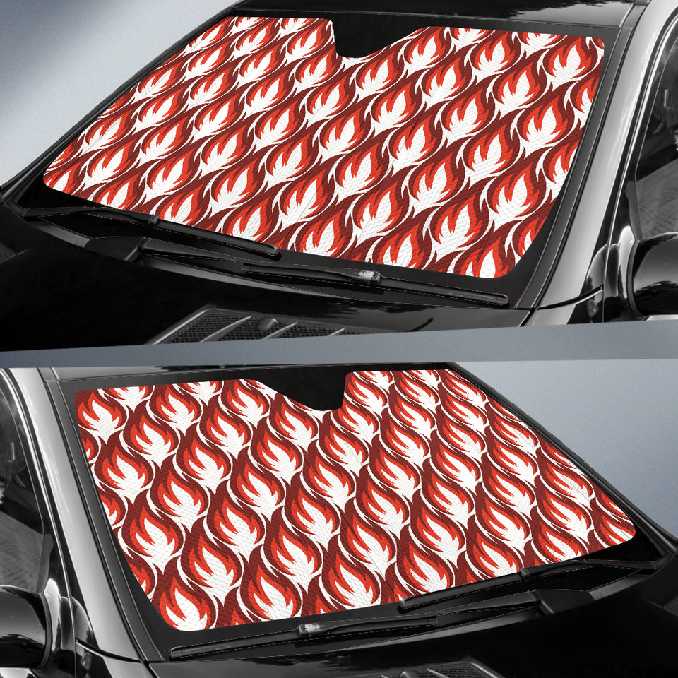 Fire Flame Symbol Design Pattern Car Sun Shade
