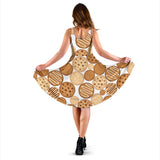Various Cookie Pattern Sleeveless Midi Dress