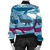 Whale Design Pattern Women'S Bomber Jacket