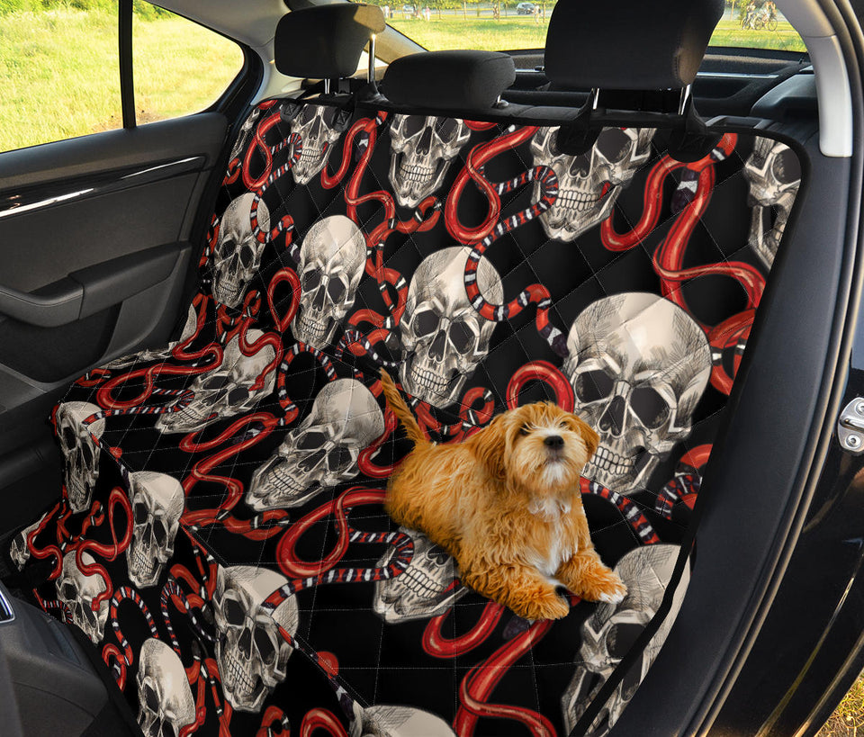 Red Snake Skull Pattern Dog Car Seat Covers