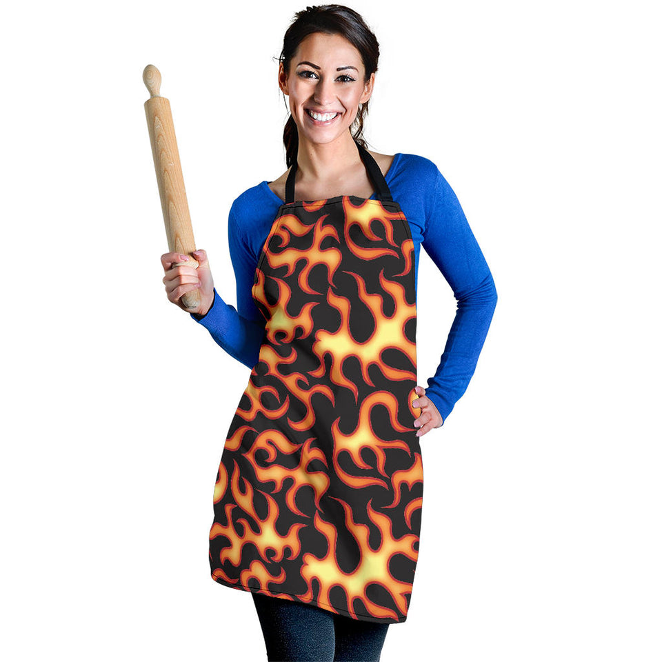 Fire Flame Dark Pattern Adjustable Apron