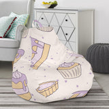 Cakes Pies Tarts Muffins And Eclairs Purple Blueberry Topping Pattern Bean Bag Cover