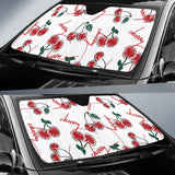 Hand Drawn Cherry Pattern Car Sun Shade