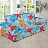 Blue Red Orange Starfish Pattern Sofa Slipcover