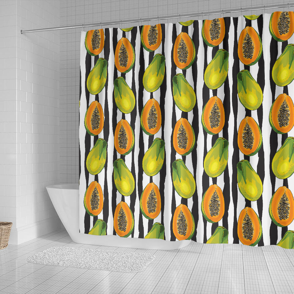 Papaya Design Pattern Shower Curtain Fulfilled In US