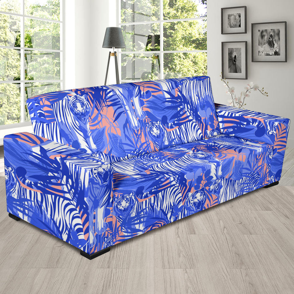 White Bengal Tigers Pattern Sofa Slipcover