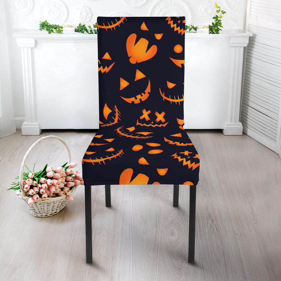 Halloween Pattern Pumpkin Background Dining Chair Slipcover