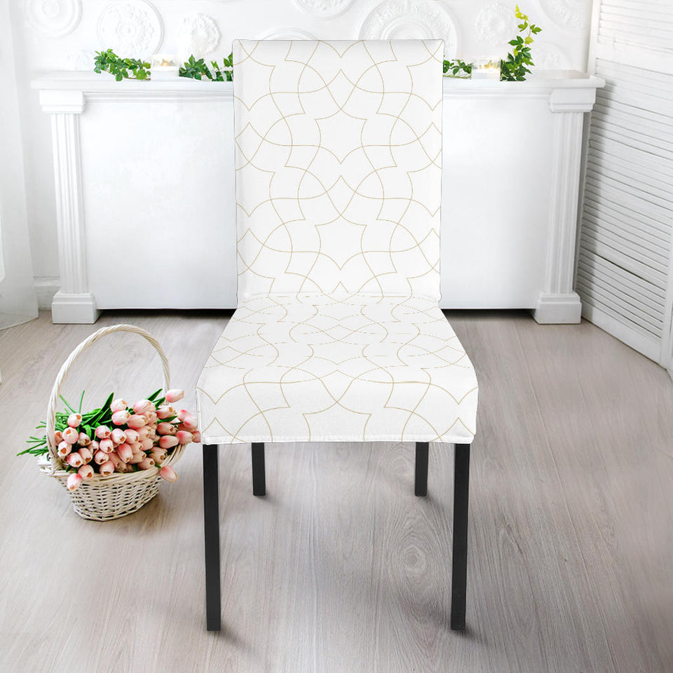 Arabic White Pattern Dining Chair Slipcover