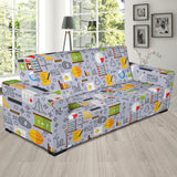 Math Pattern Print Design 04 Sofa Slipcover