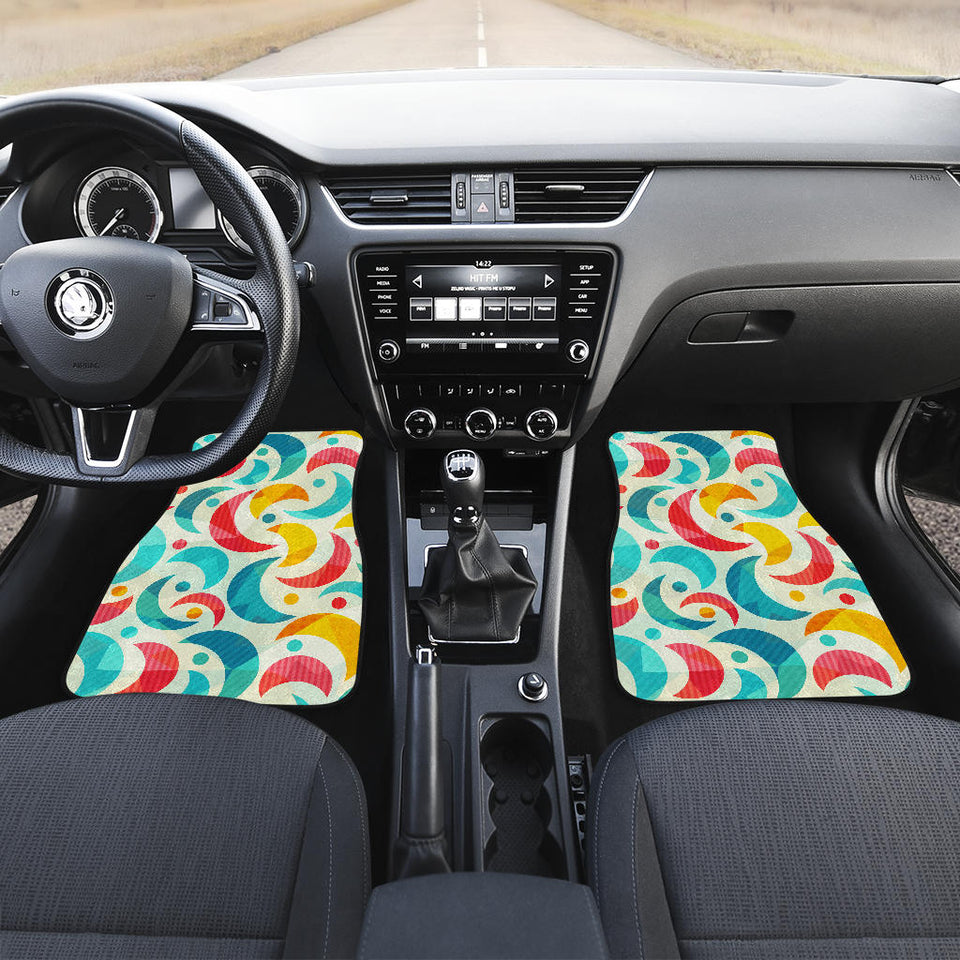 Colorful Moon Pattern Front And Back Car Mats