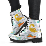 Cute Funny Kids Dinosaurs Pattern Leather Boots