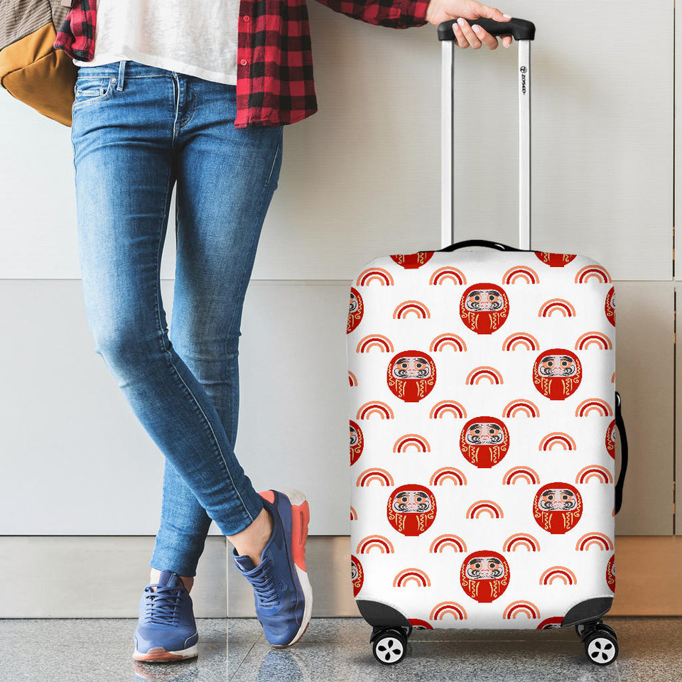 Daruma Japanese Wooden Doll Design Pattern Luggage Covers