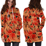 Fire Flame Pattern Women'S Hoodie Dress