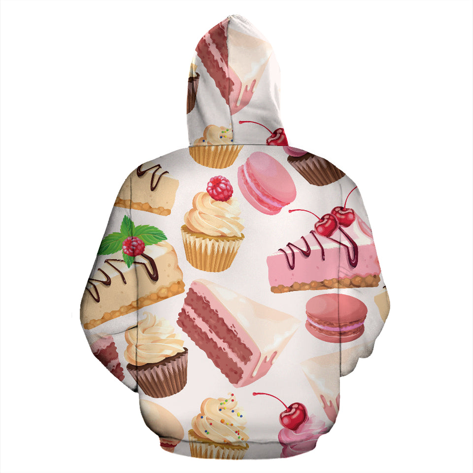 Cake Cupcake Sweets Pattern Zip Up Hoodie