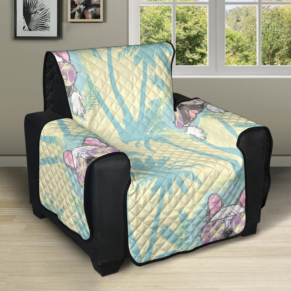 French bulldog hawaii blackground Recliner Cover Protector