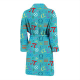 Math Pattern Print Design 02 Men's Bathrobe