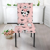 Cows Milk Product Pink Background Dining Chair Slipcover