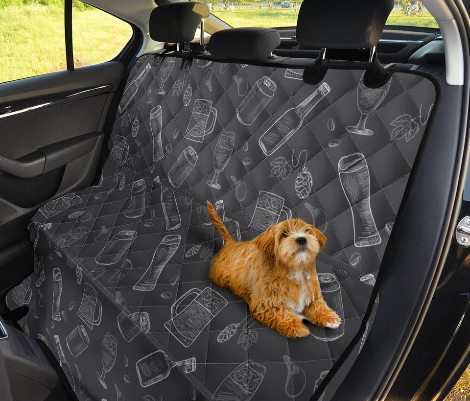 Beer Hand Drawn Pattern Dog Car Seat Covers