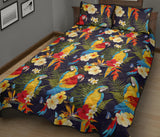 Colorful parrot flower pattern Quilt Bed Set
