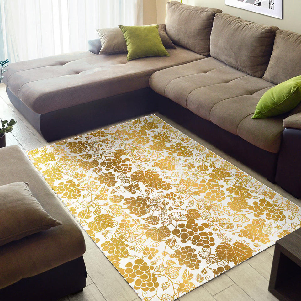 Gold Grape Pattern Area Rug