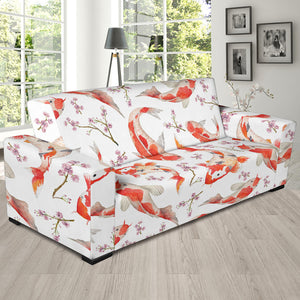 Watercolor Koi Fish Carp Fish Pattern Sofa Slipcover