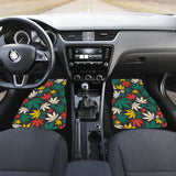 Canabis Marijuana Weed Pattern Print Design 02 Front and Back Car Mats