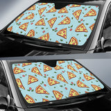 Hand Drawn Pizza Blue Background Car Sun Shade
