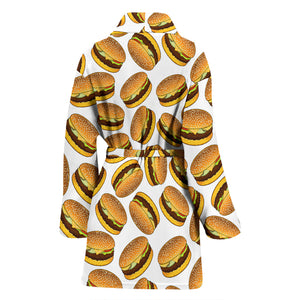 Hamburger Pattern Print Design 03 Women's Bathrobe