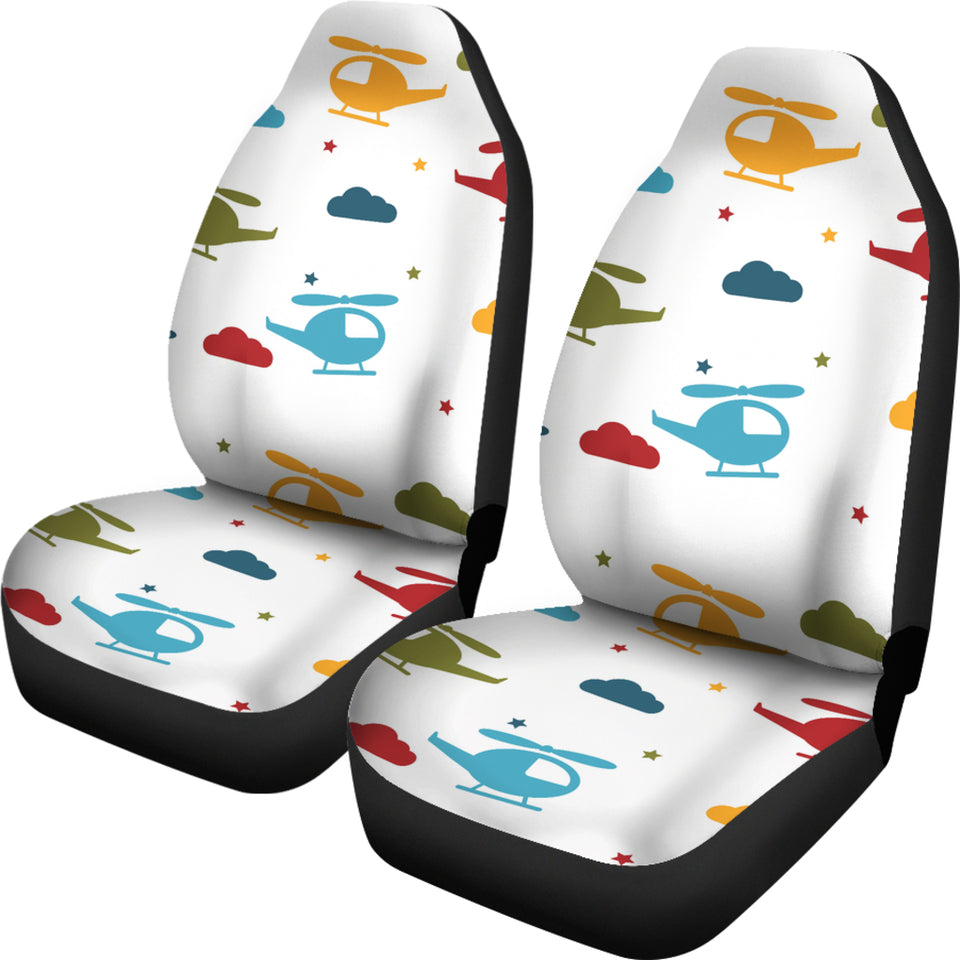 Colorful Helicopter Pattern Universal Fit Car Seat Covers