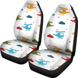 Colorful Helicopter Pattern Universal Fit Car Seat Covers