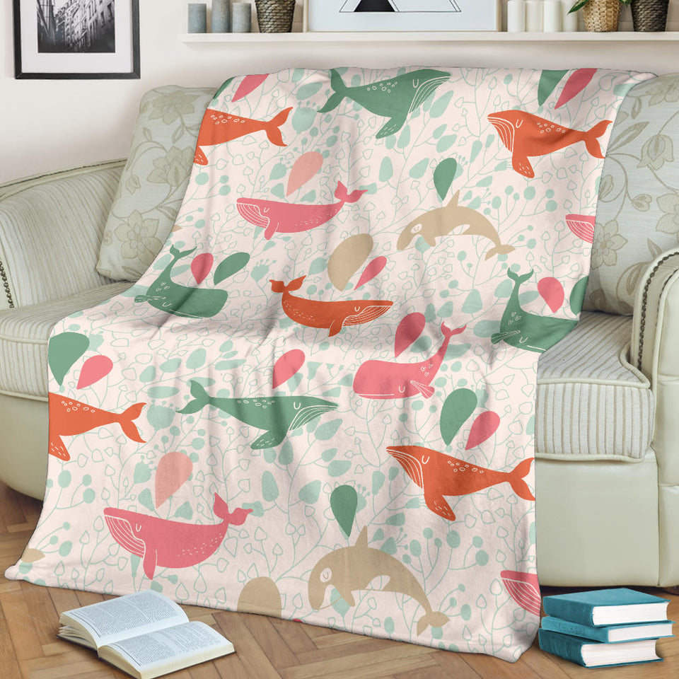 Cute Whale Pattern Premium Blanket