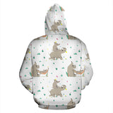 Cute Rhino Pattern Background Zip Up Hoodie