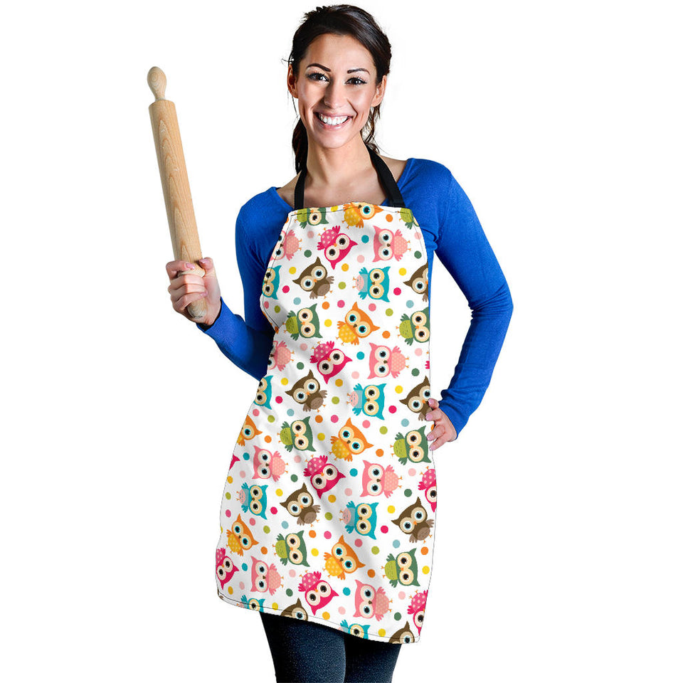 Color Cute Owl Pattern Adjustable Apron