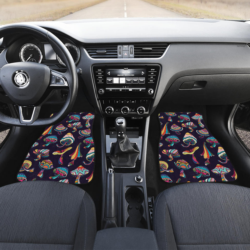 Colorful Mushroom Pattern Front And Back Car Mats