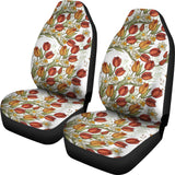 Red Tulips And Daffodils Pattern  Universal Fit Car Seat Covers