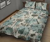Dragonfly Butterfly Plants insect flower vintage style pattern Quilt Bed Set