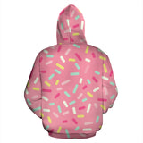 Pink Donut Glaze Candy Pattern Zip Up Hoodie