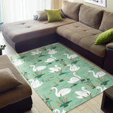 White Swan Lake Pattern Area Rug