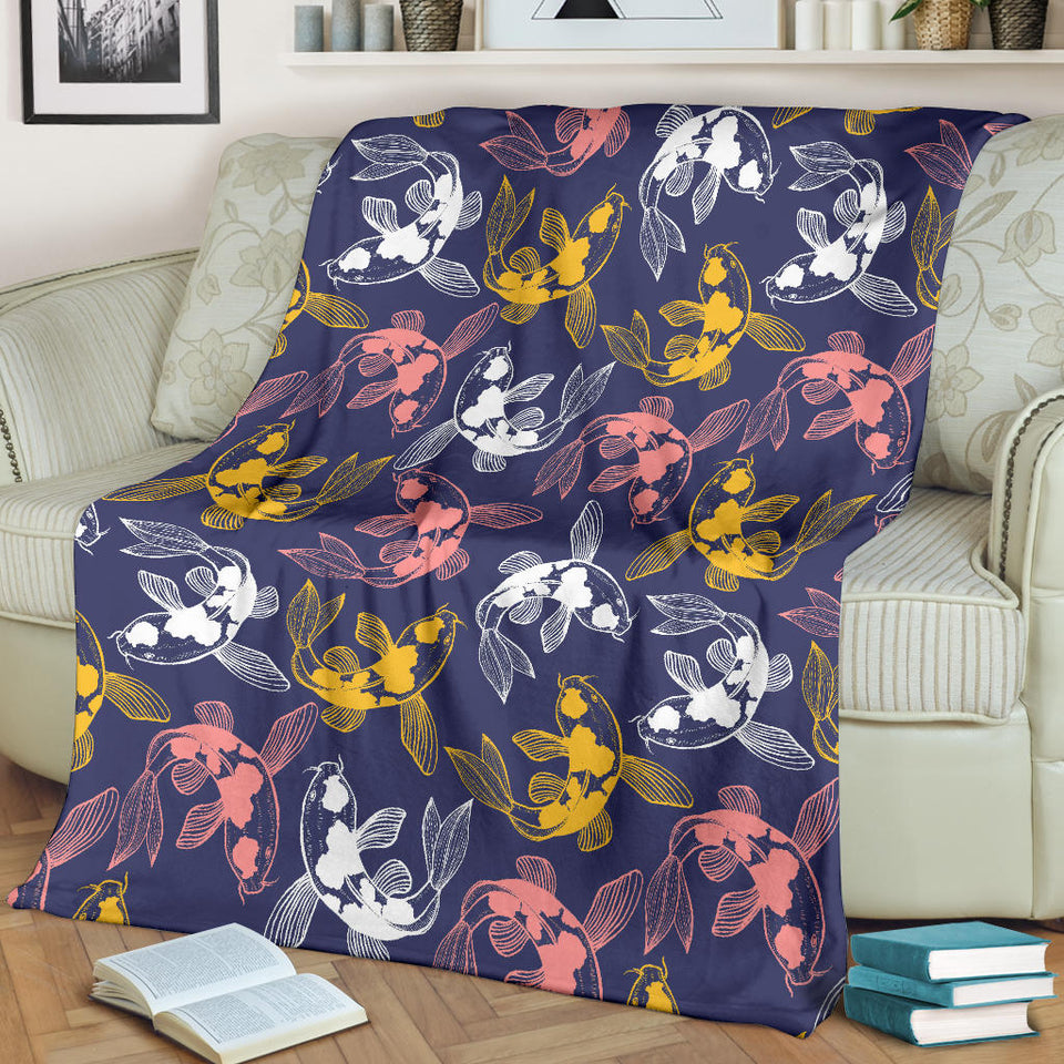Koi Fish Carp Fish Pattern Premium Blanket