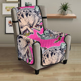 Chameleon lizard pattern pink background Chair Cover Protector