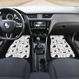 Crows Floral Wreath Rabbit Pattern Front And Back Car Mats
